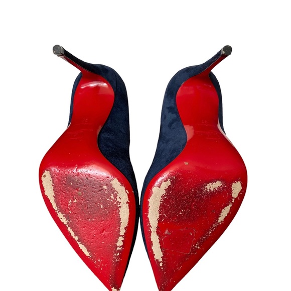 Christian Louboutin Pigalle Follies 100 Veau Velours - Navy Blue [PRE-LOVED] - Picture 4 of 6